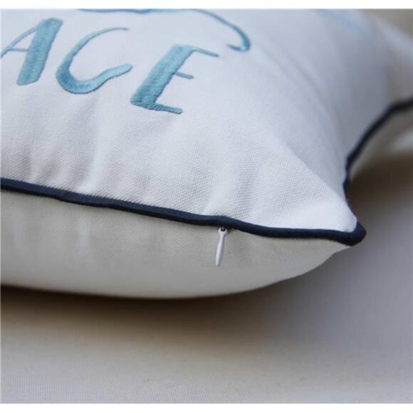 Embroidered The Beach is My Happy Place Throw Pillow Cover,Square 18 inches - Picture 5 of 14